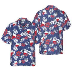 Texas Flag Tropical Seamless Pattern USA Hawaiian Shirt - Hyperfavor