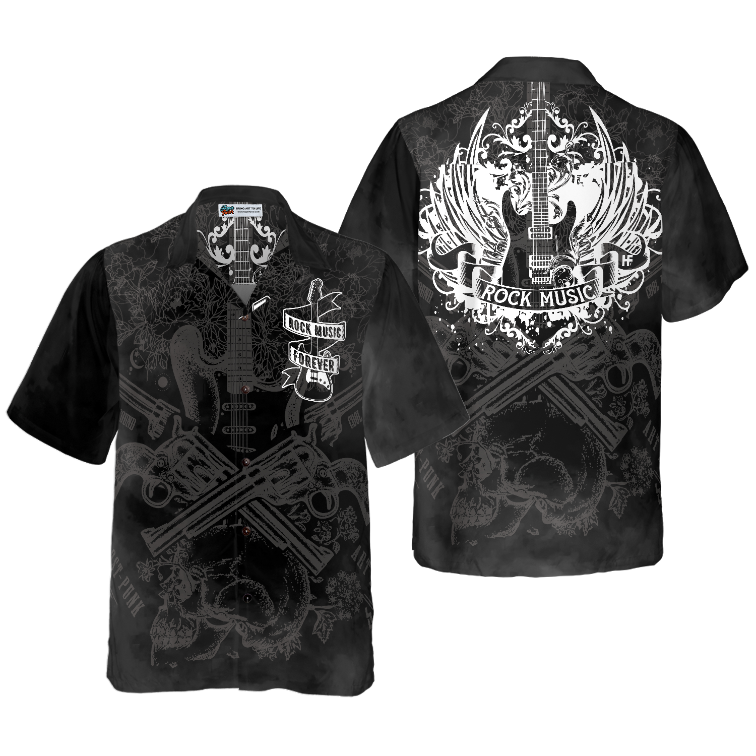 Bass Guitar & Rock Music Hawaiian Shirt - Hyperfavor