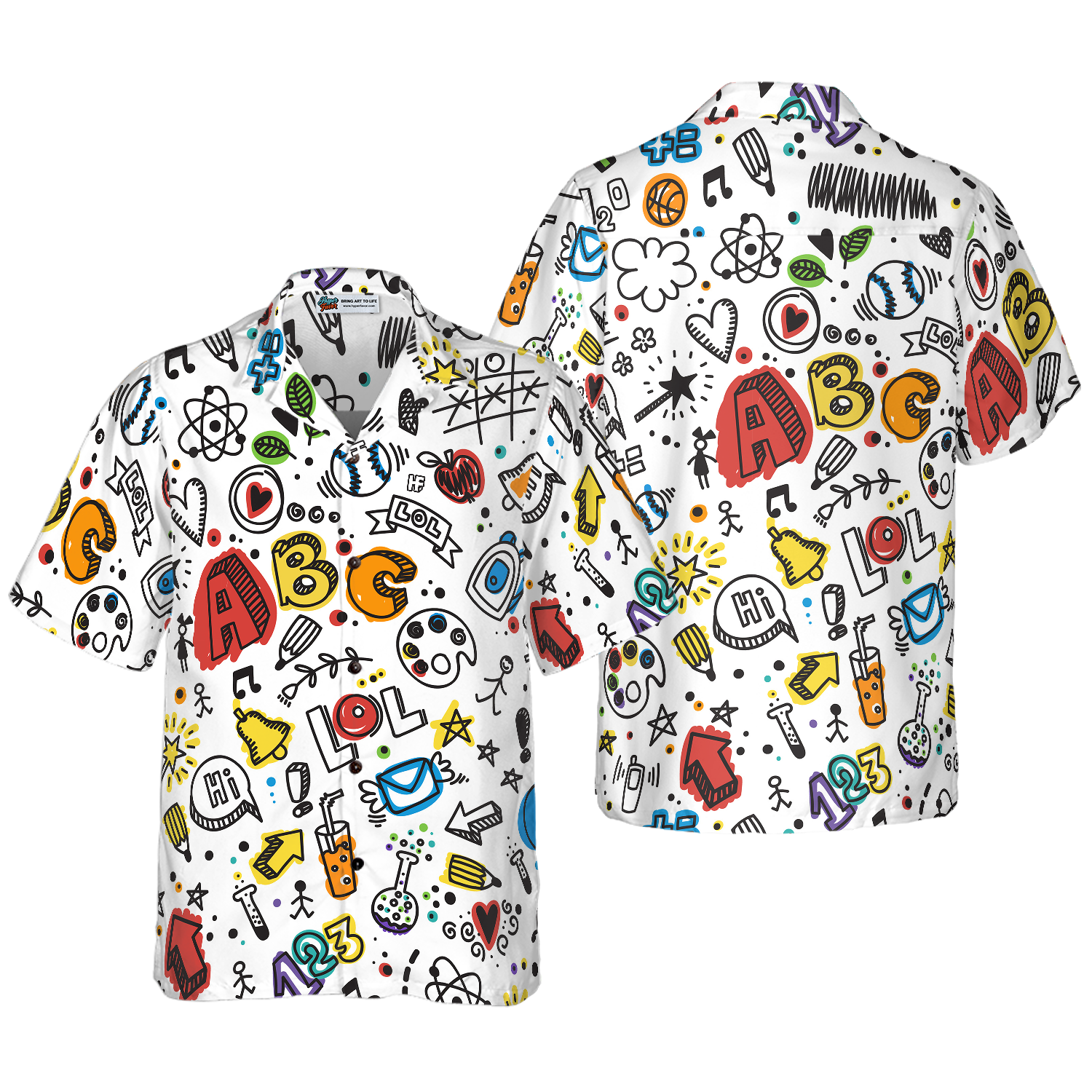 Teacher Seamless Pattern Hawaiian Shirt - Hyperfavor