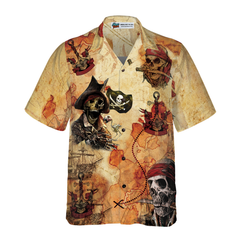 Pirate Skull Treasure Hunt Hawaiian Shirt - Hyperfavor
