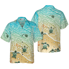 Baby Sea Turtles Hawaiian Shirt - Hyperfavor