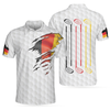 Golf German Flag Polo Shirt, White Golf Pattern Polo Shirt, Germany Golf Shirt For Men - Hyperfavor