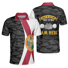 Florida Skull Golf Polo Shirt, Funny Golf Shirt With Sayings, Golf Gift Idea For Professional Golfers - Hyperfavor