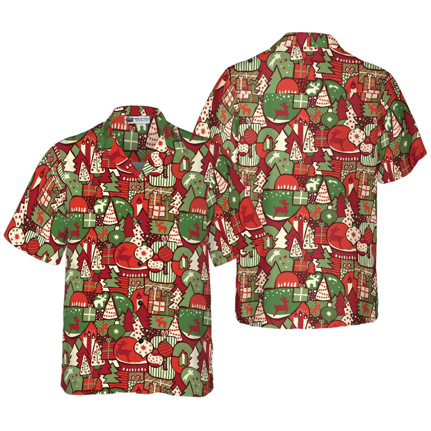 Hawaiian Shirts, Christmas Gift Pattern Shirt Short Sleeve, Christmas Shirt Idea Gift For Men and Women - Hyperfavor