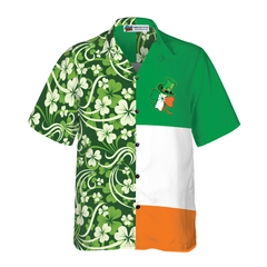 Shamrock With Flag Saint Patrick's Day Irish Ireland Hawaiian Shirt - Hyperfavor