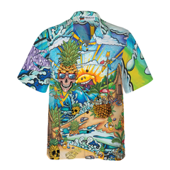 Pineapple Skull Beach Hawaiian Shirt - Hyperfavor