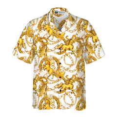 Luxury Golden Horses Hawaiian Shirt - Hyperfavor