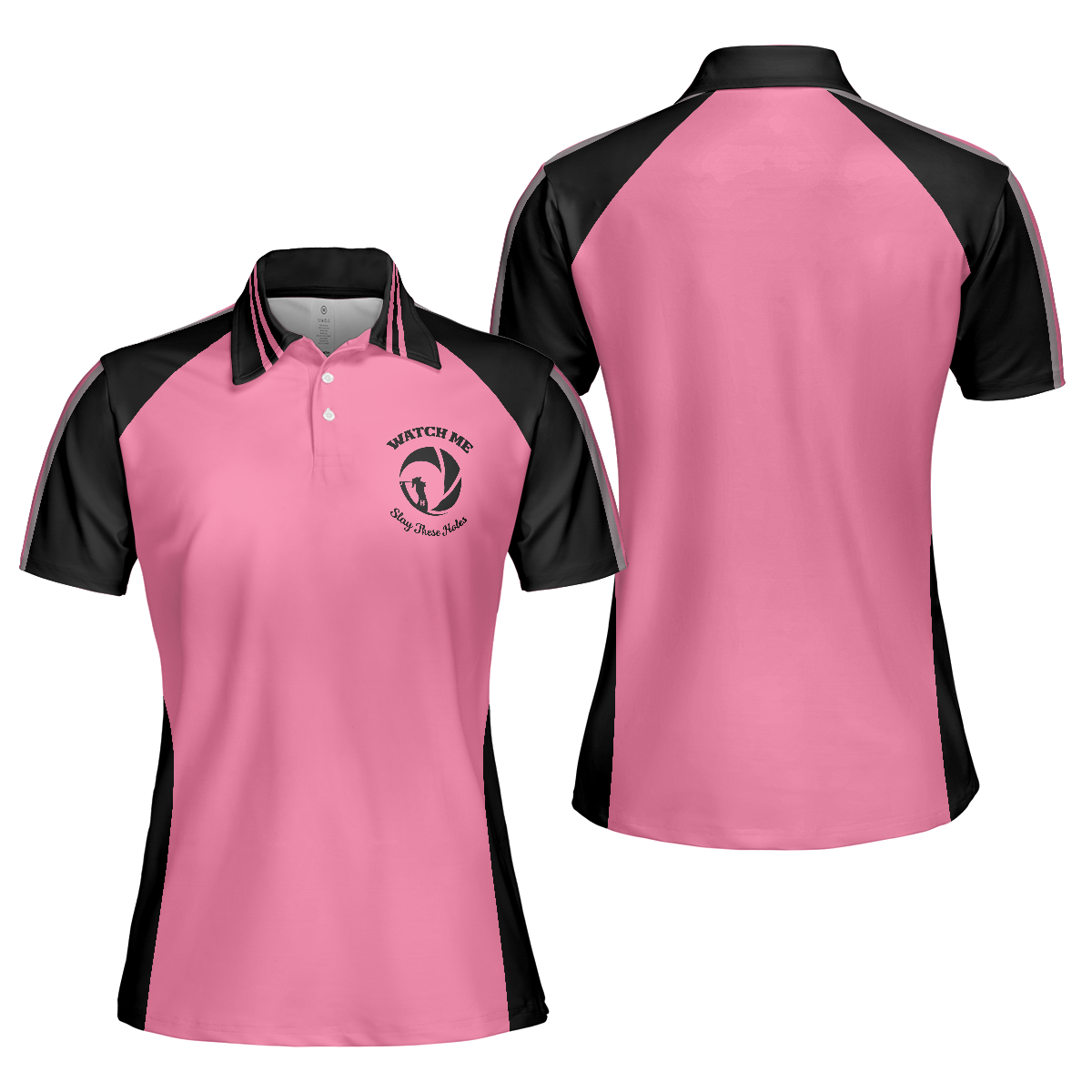 Watch Me Slay These Holes Short Sleeve Women Polo Shirt - Hyperfavor