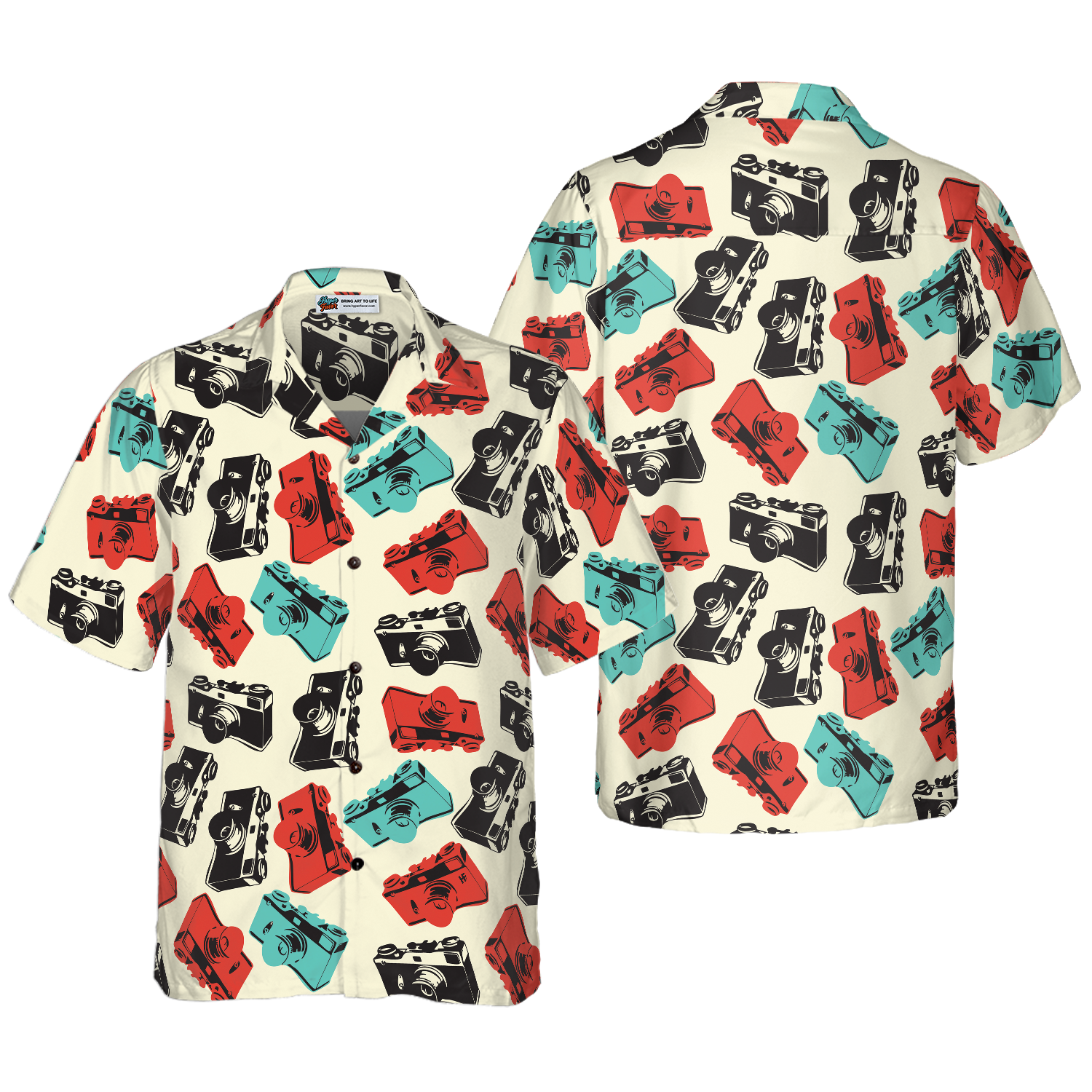 Camera Seamless Pattern Shirt For Men Hawaiian Shirt - Hyperfavor