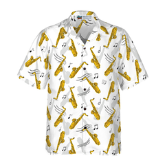 Saxophone Seamless Pattern Hawaiian Shirt - Hyperfavor