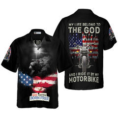 God Nation Born Free Hawaiian Shirt - Hyperfavor
