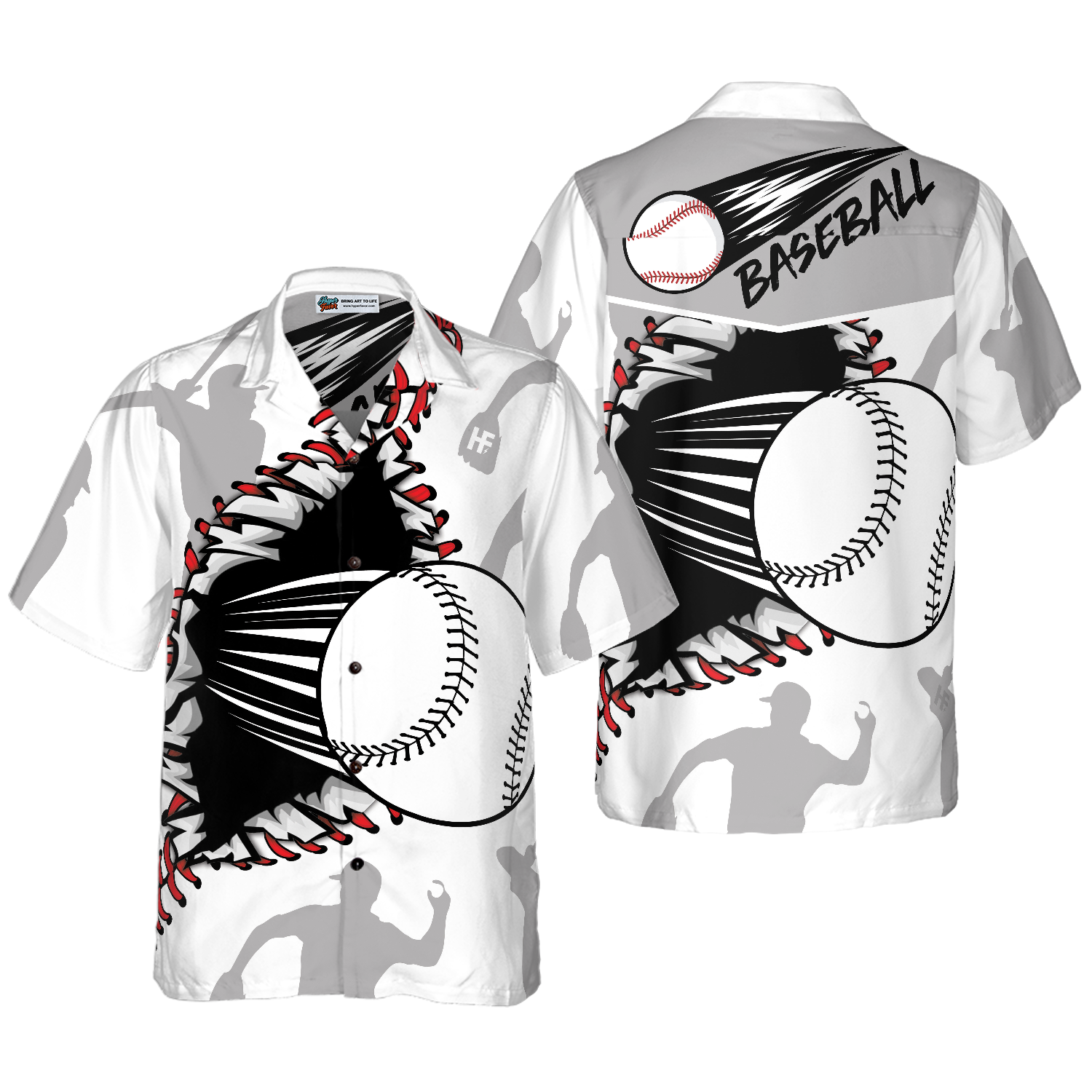 Baseball Wear Out Pattern Hawaiian Shirt - Hyperfavor