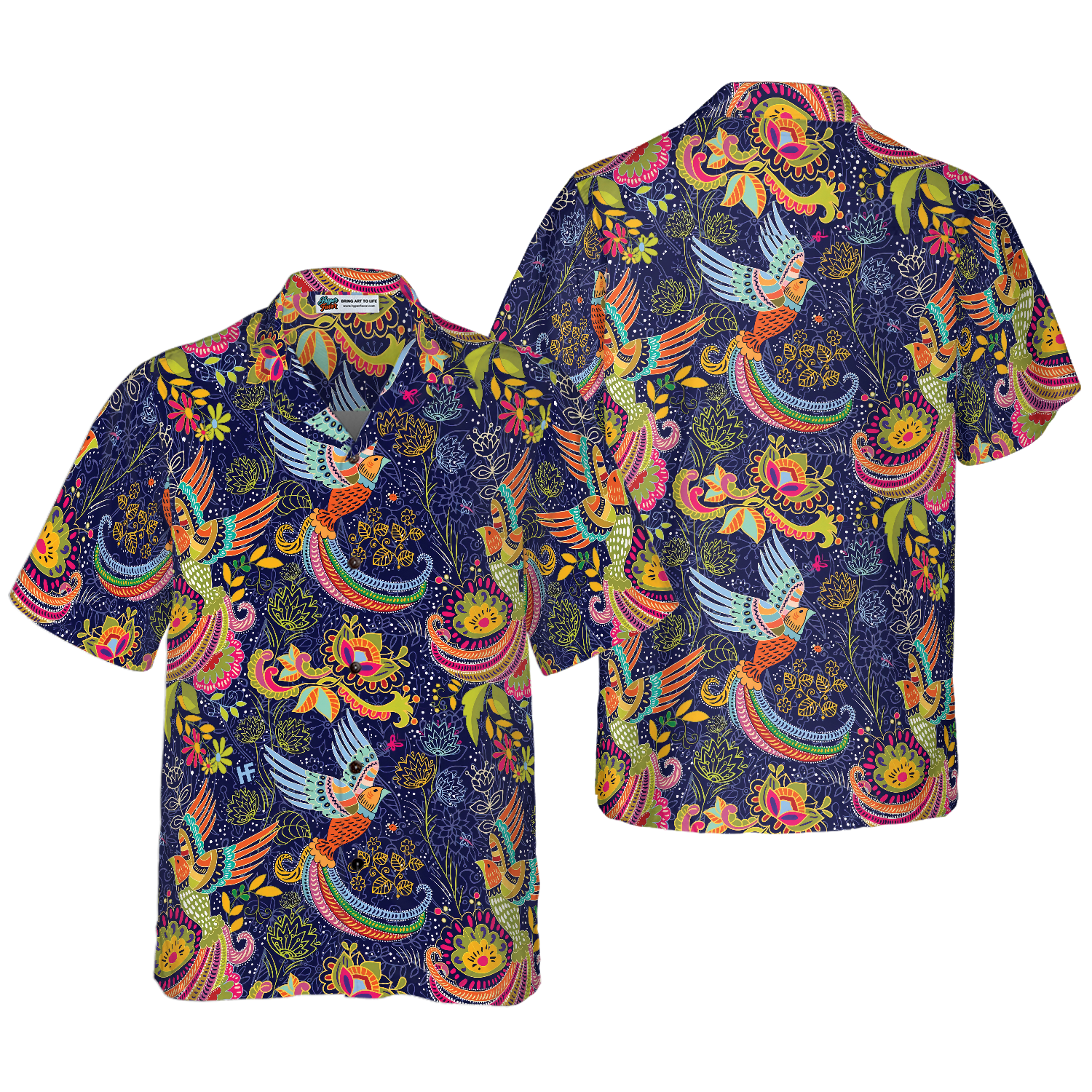 Colorful Hummingbird Mandala Hawaiian Shirt - Hyperfavor