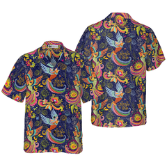 Colorful Hummingbird Mandala Hawaiian Shirt - Hyperfavor