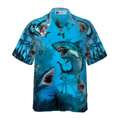 Shark Under The Sea Hawaiian Shirt - Hyperfavor