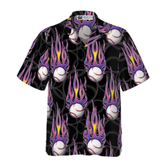 Softball With Hotrod Flame Hawaiian Shirt - Hyperfavor