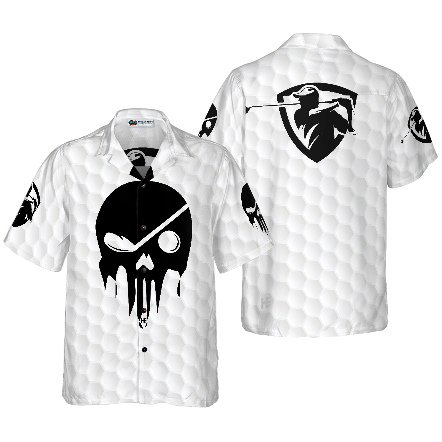 The Golf Skull V2 Hawaiian Shirt - Hyperfavor