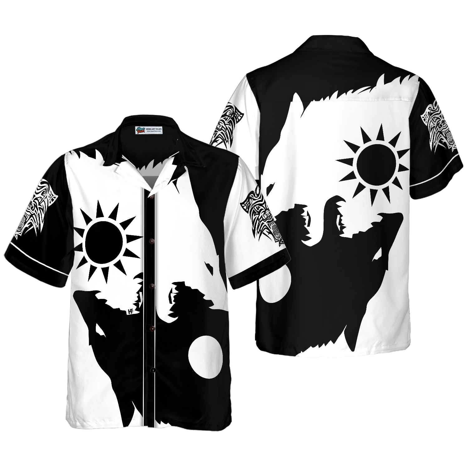 Day And Night Wolves Hawaiian Shirt - Hyperfavor