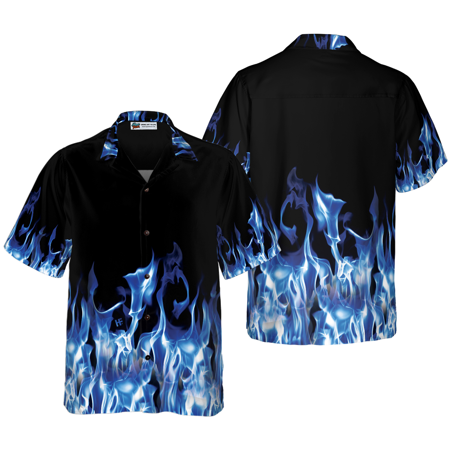 Blue Flame Hawaiian Shirt - Hyperfavor