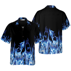 Blue Flame Hawaiian Shirt - Hyperfavor