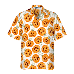 Pumpkin Pattern Halloween Hawaiian Shirt, Halloween Shirt For Men And Women - Hyperfavor