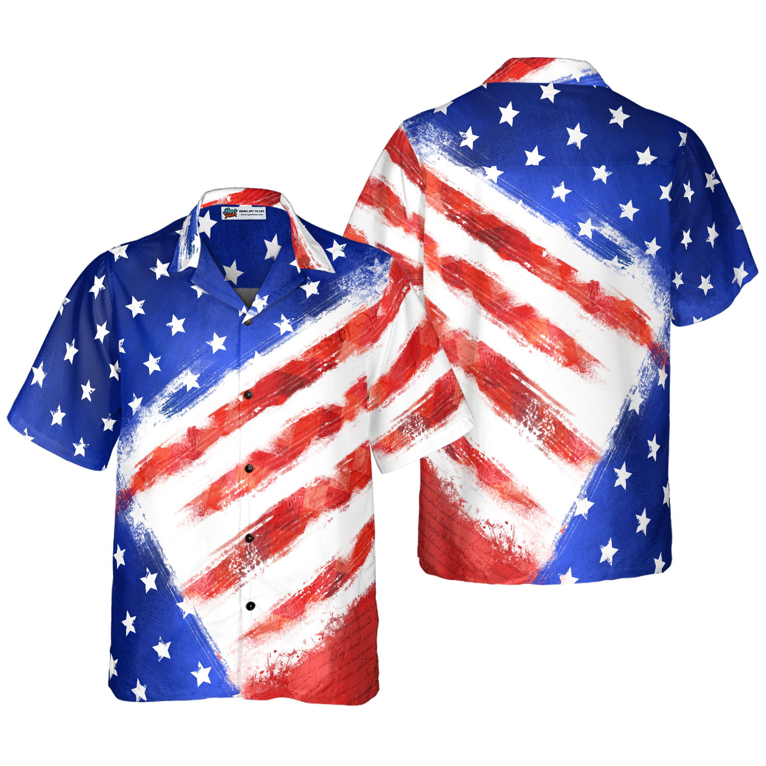 American Flag Hawaiin Shirt For Men - Hyperfavor