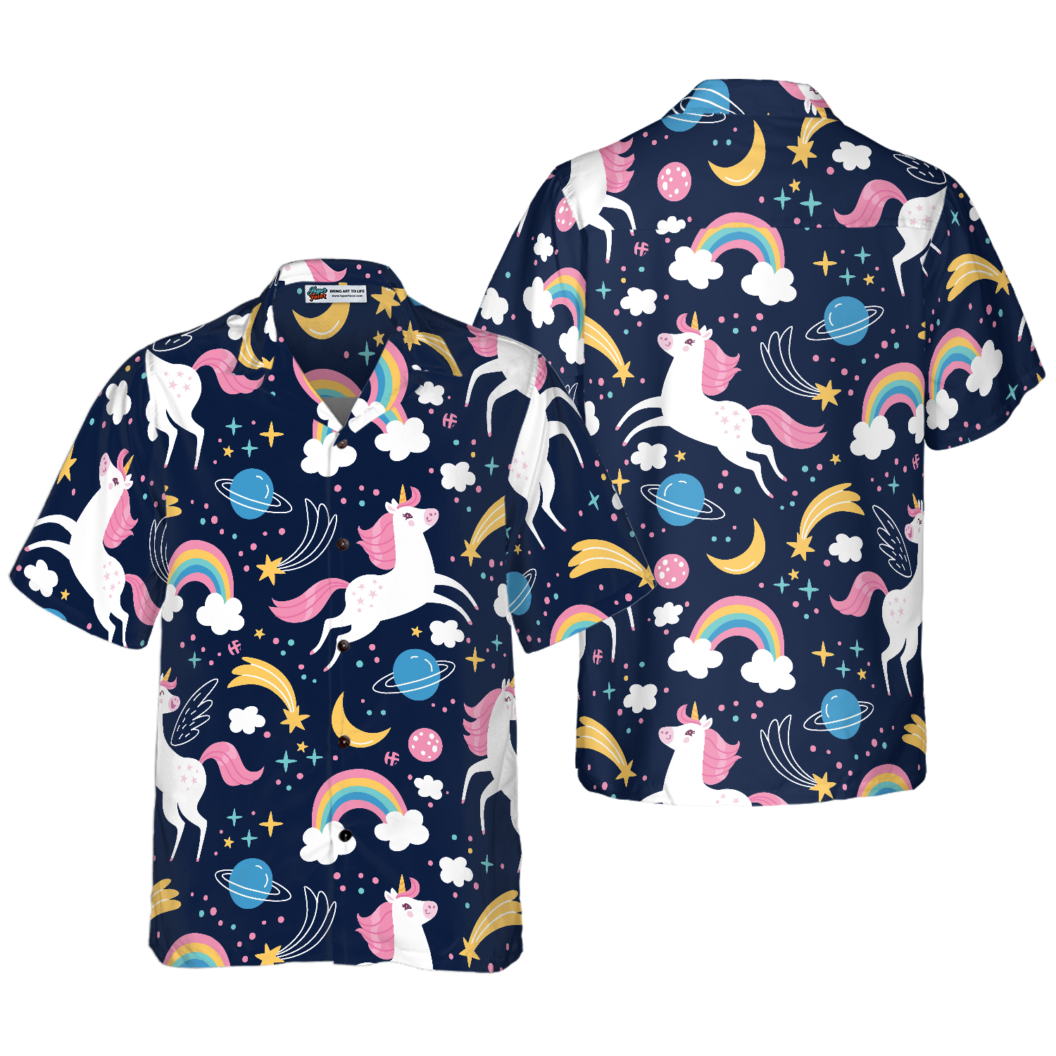Cheerful Unicorn Hawaiian Shirt - Hyperfavor