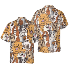 Group Dogs Seamless Pattern Hawaiian Shirt - Hyperfavor