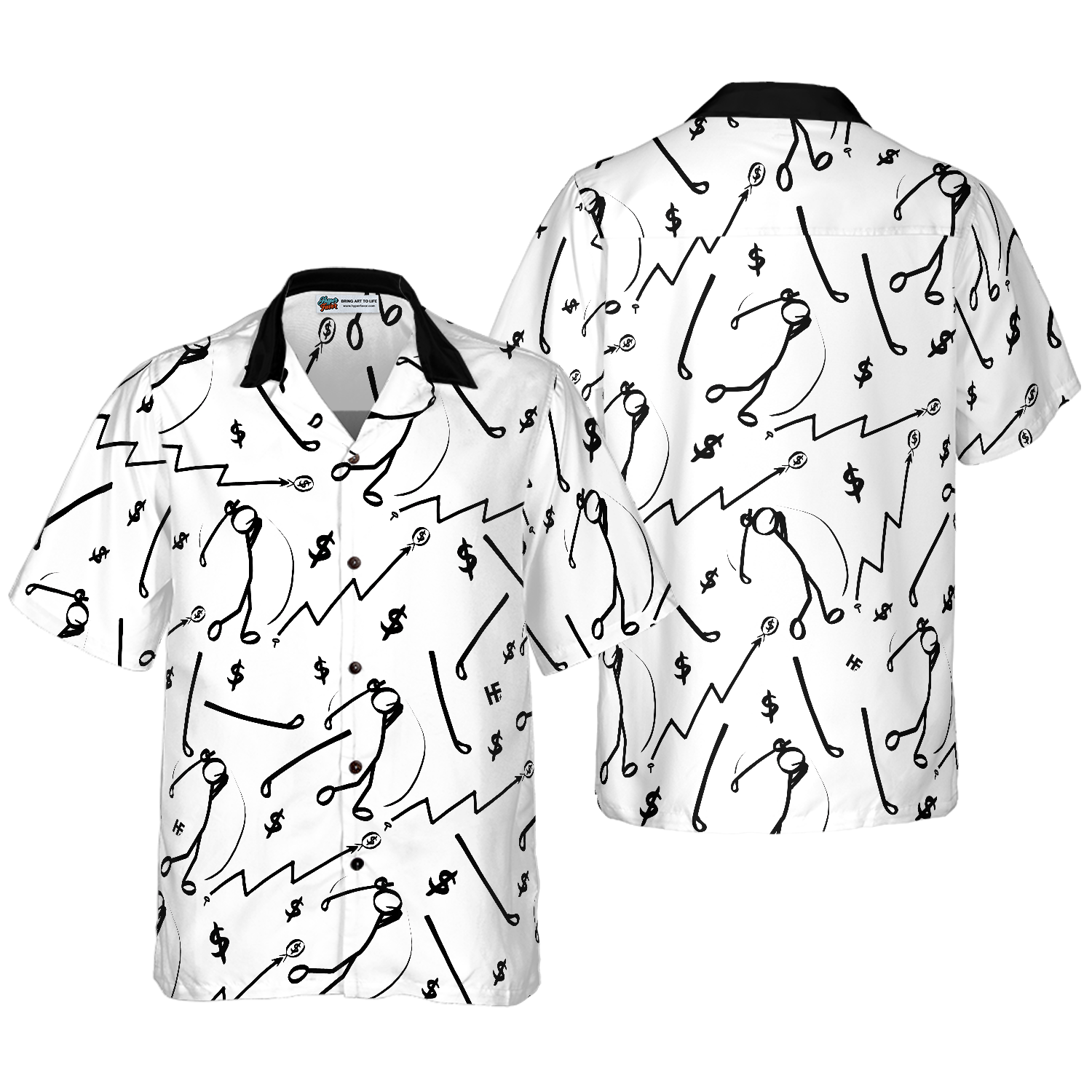 Golf Market Icons Hawaiian Shirt - Hyperfavor