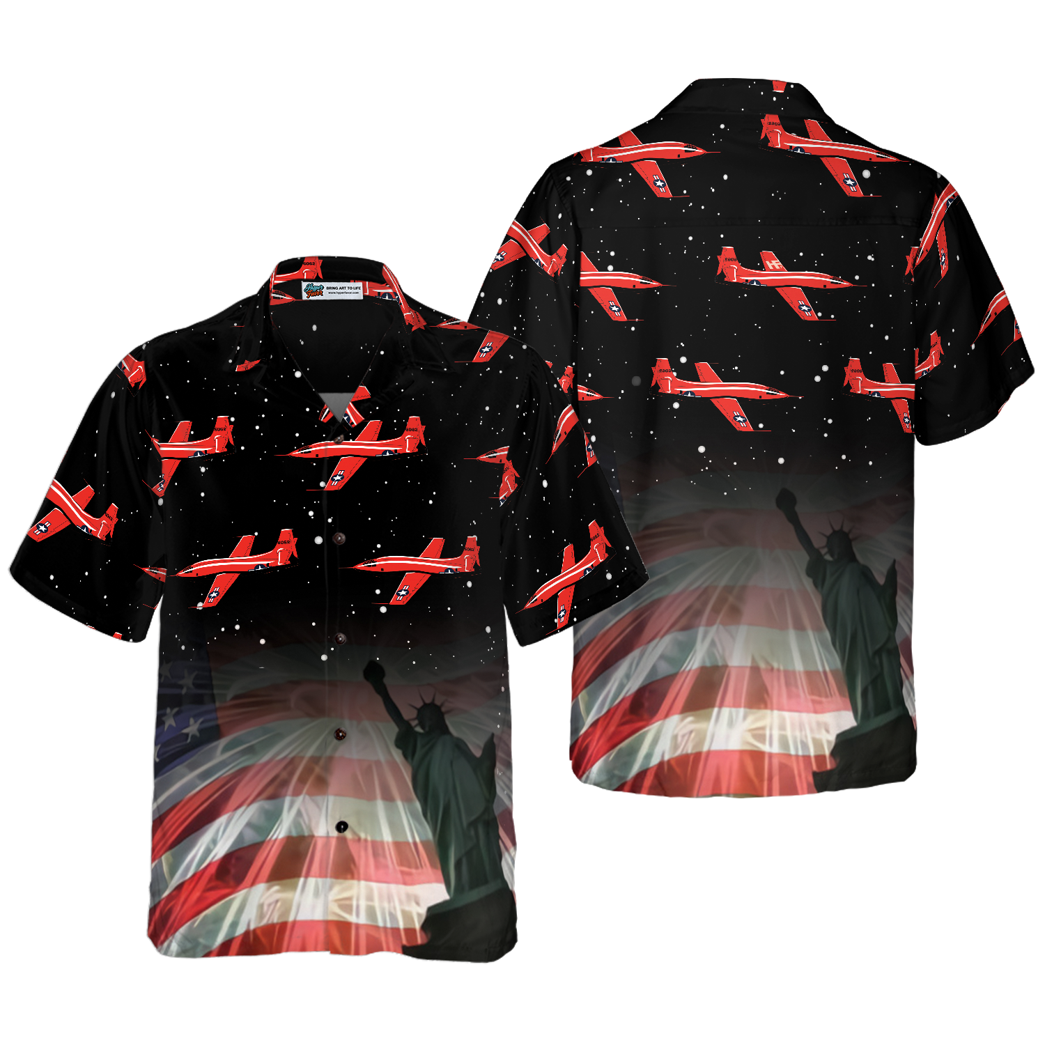 Fourth Of July Aircraft Hawaiian Shirt - Hyperfavor