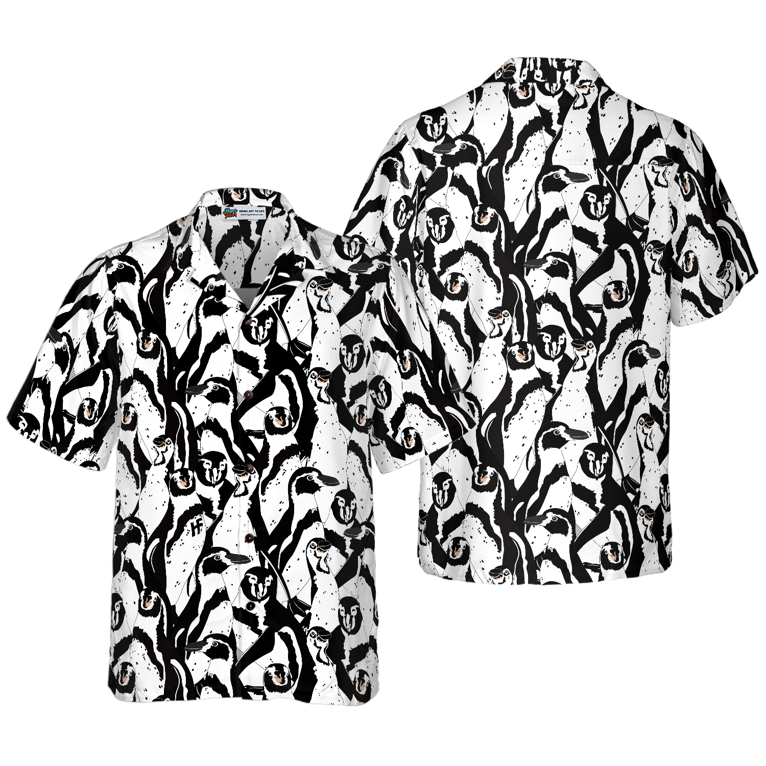 Black And White Penguin Shirt For Men Hawaiian Shirt - Hyperfavor