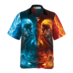 Water And Fire Horse Shirt For Men Hawaiian Shirt - Hyperfavor