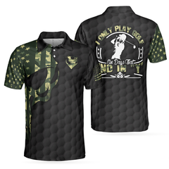 I Only Play Golf On Days That End In "Y" Polo Shirt, Skull American Flag Golf Shirt For Men, Gift For Golfers - Hyperfavor