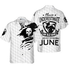 Never Underestimate An Golfer Born In June Golf Hawaiian Shirt - Hyperfavor