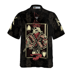 Skull King Of Spades Card Hawaiian Shirt - Hyperfavor