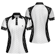 Swing Swear And Repeat With Skull Argyle Pattern Golf Short Sleeve Women Polo Shirt, Basic Ladies Golfing Shirt - Hyperfavor