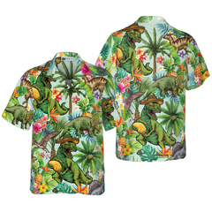 Tropical Dinosaur Hawaiian Shirt - Hyperfavor