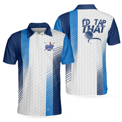 I'd Tap That Elegant Blue Color Golf Polo Shirt, Blue Golfing Polo Style Shirt For Male Golfers, Best Golf Gift - Hyperfavor