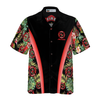 Firefighter Tropical Custom Hawaiian Shirt, Personalized Floral And Leaves Fire Dept Logo Firefighter Hawaiian Shirt - Hyperfavor