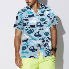Swimming Pattern Hawaiian Shirt - Hyperfavor