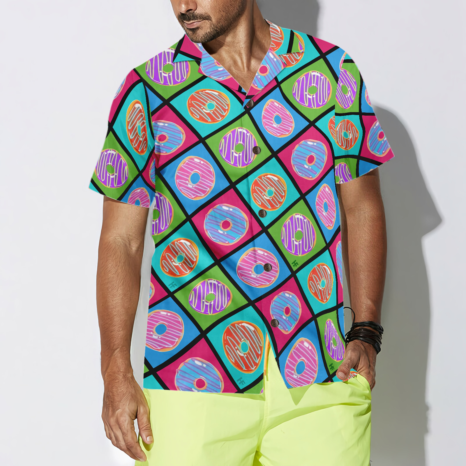 Retro Cute Yummy Donuts Pattern Hawaiian Shirt - Hyperfavor
