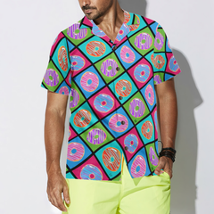 Retro Cute Yummy Donuts Pattern Hawaiian Shirt - Hyperfavor