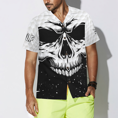White Skull Golf Hawaiian Shirt - Hyperfavor