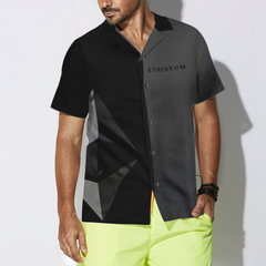 Gray And Black Ethereum Cryptocurrency Hawaiian Shirt - Hyperfavor