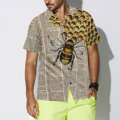 Vintage Honey Bee Hawaiian Shirt - Hyperfavor