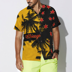 Black & Yellow Chicago Hawaiian Shirt - Hyperfavor