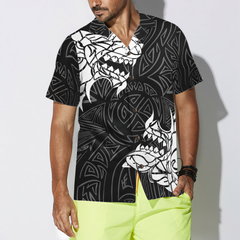 Viking Winter Wolf Rune Hawaiian Shirt - Hyperfavor