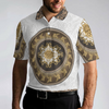 Lion Of Saint Mark Vintage Style Polo Shirt, Luxury Golden Baroque Pattern Polo Shirt For Men - Hyperfavor