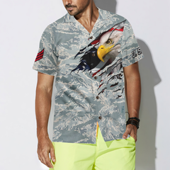 Veteran Proud US Airforce Camouflage Hawaiian Shirt - Hyperfavor
