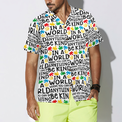 Be Kind Autism Multicolor Puzzle Hawaiian Shirt - Hyperfavor